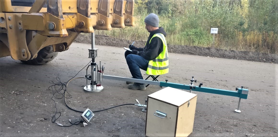 Определение модуля упругости основания статическим штампом на объекте "Ремонт участков автомобильной дороги Задворка-Нестиары"